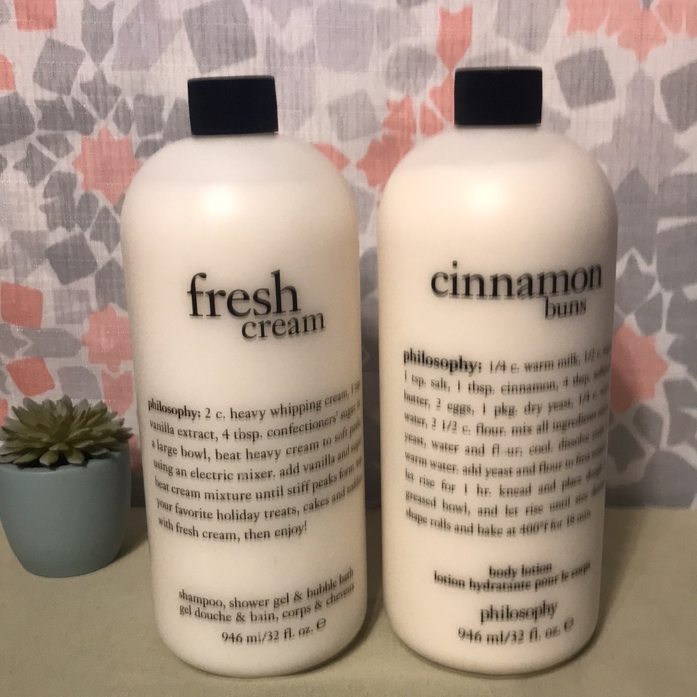 Philosophy CINNAMON BUNS 32oz body lotion FRESH CREAM wash bubble bath shampoo